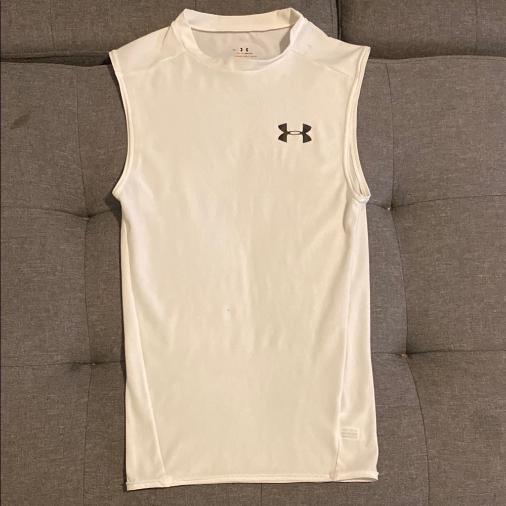 Under Armour Heatgear White Tank Top Sleeveless Shirt Men’s Size Small